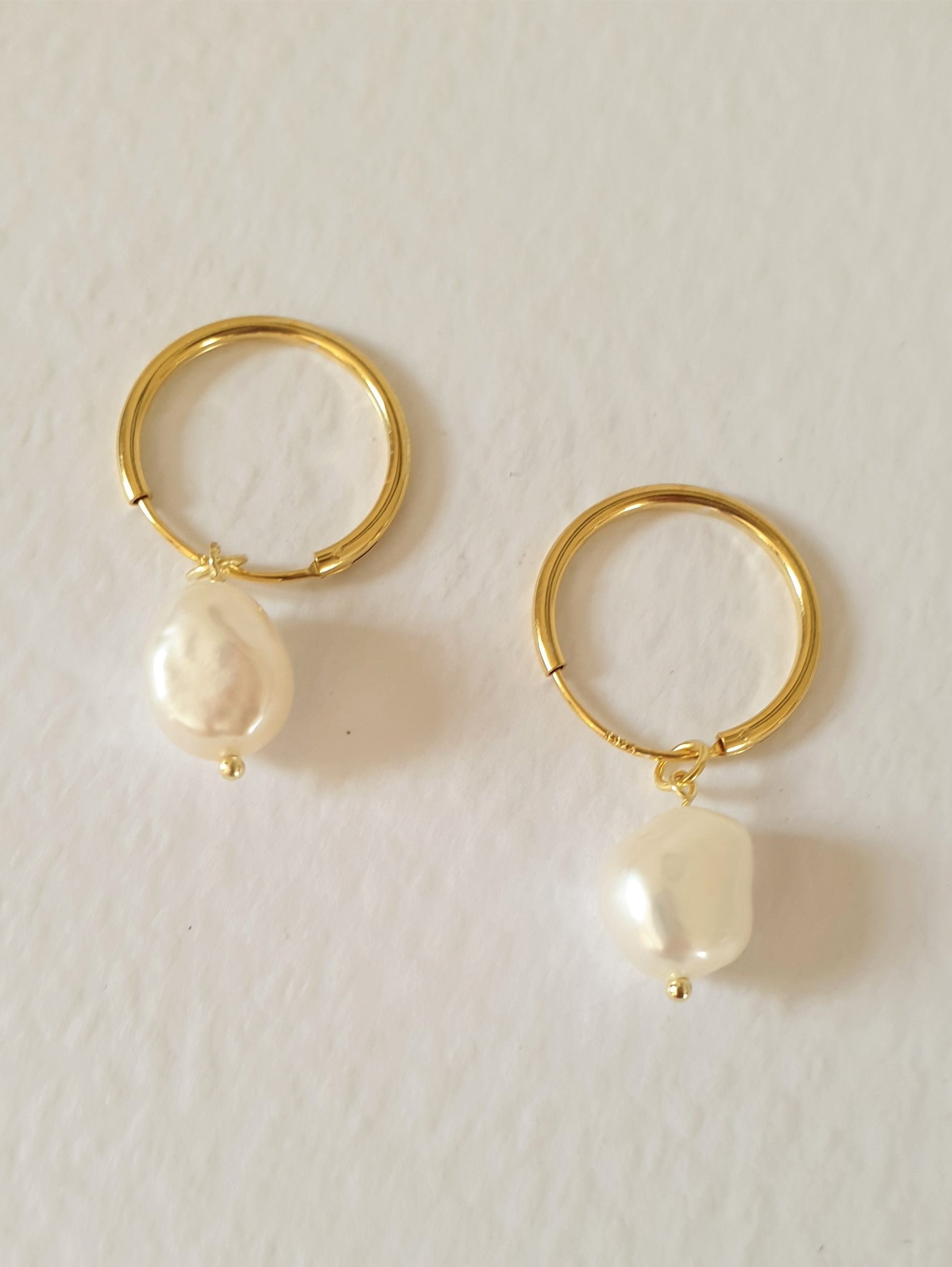 Rosalind Pearl Hoop Earrings - Wedding Boutique