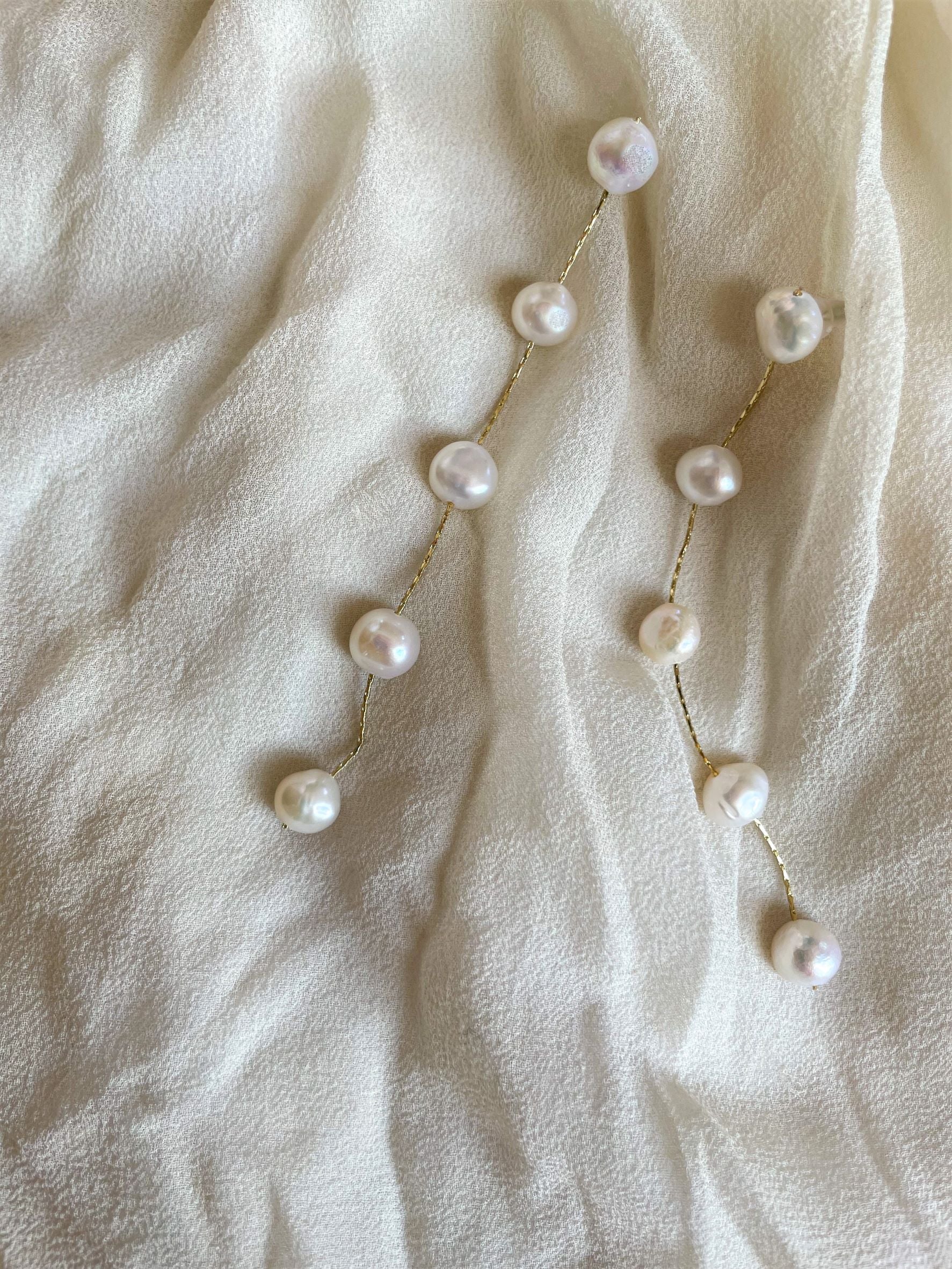 Tia Pearl Drop Earrings - Wedding Boutique