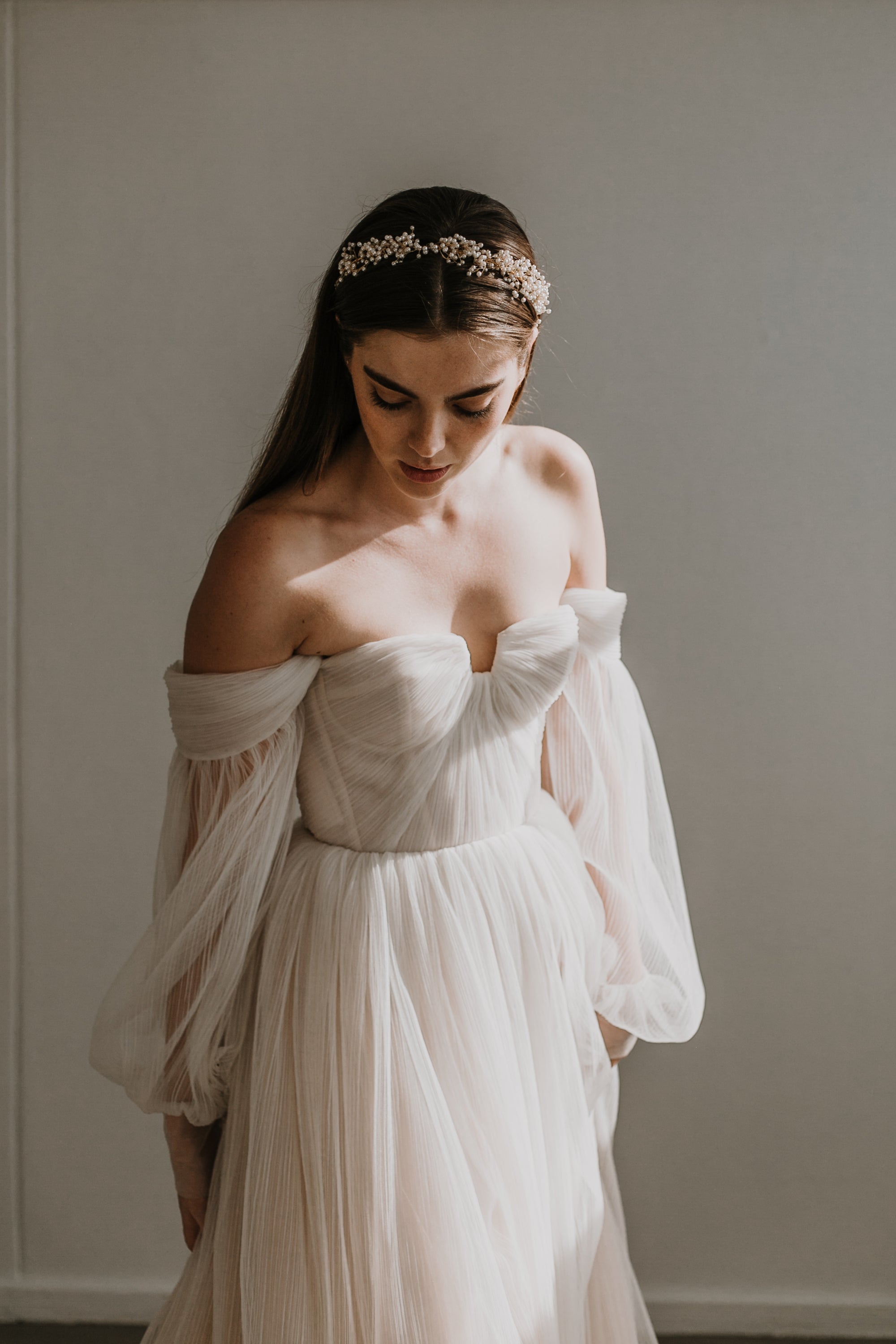 Amber Pearl Vine headband - Wedding Boutique