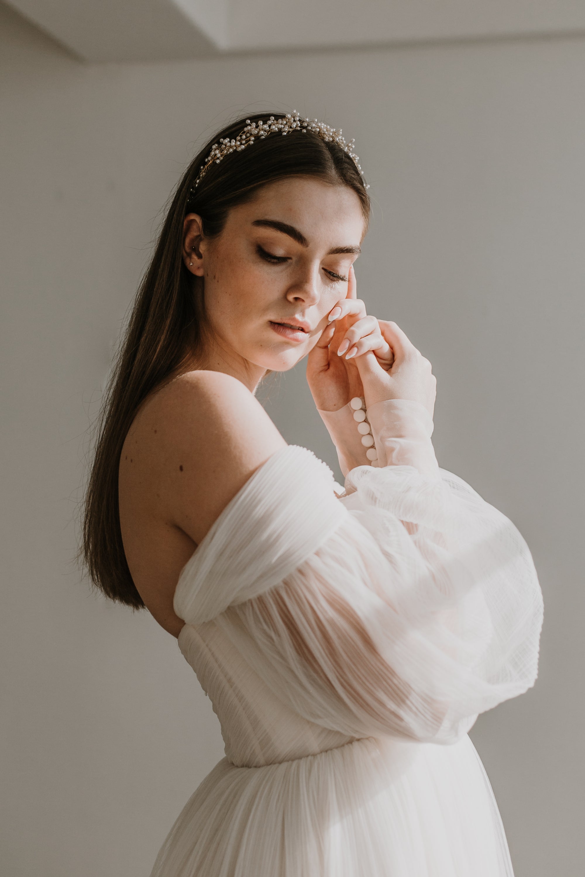 Amber Pearl Vine headband - Wedding Boutique