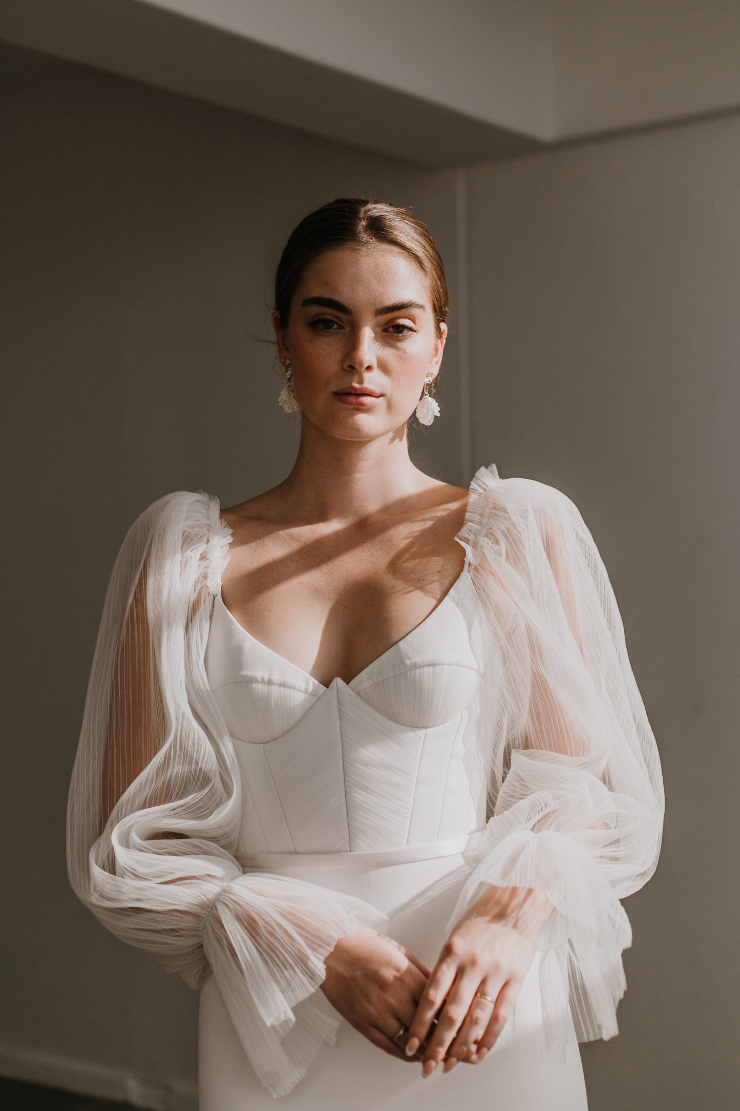 Pleated Tulle Sleeves