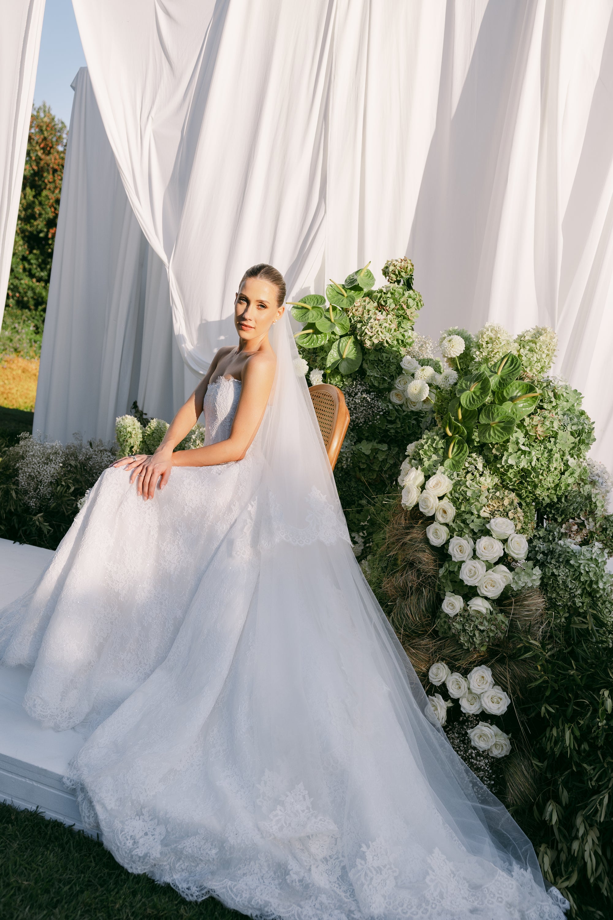Scarlett Lace Veil with Blusher (extra length)