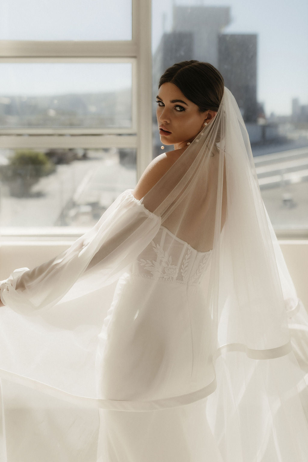 Satin Edge Veil - Wedding Boutique 