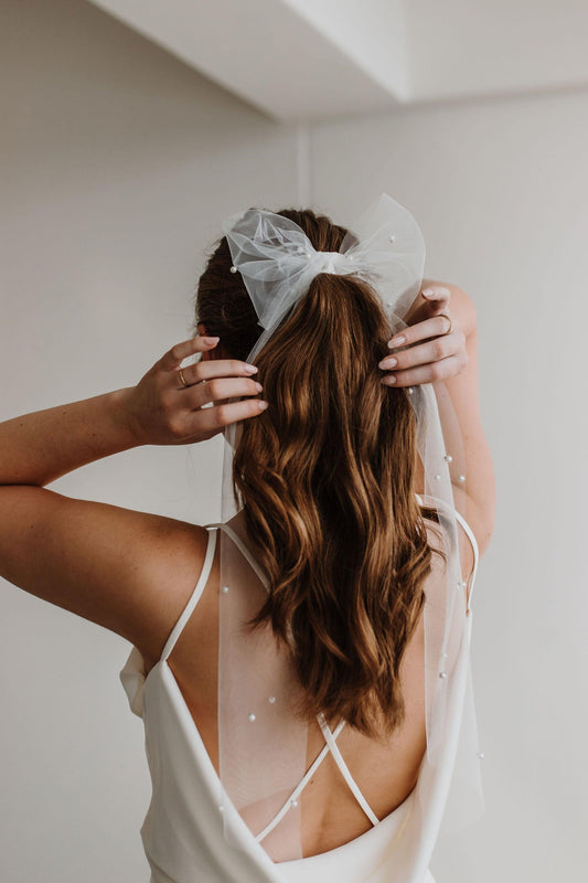 Pearl bow hairband - Wedding Boutique 